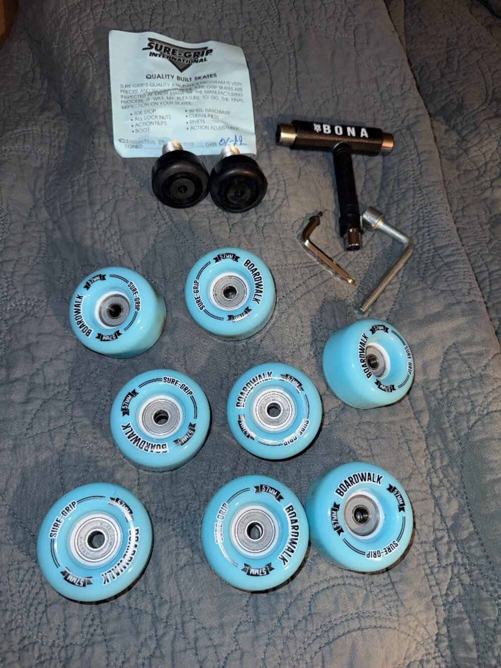 8 Boardwalk 57mm Sure-Grip skate wheels